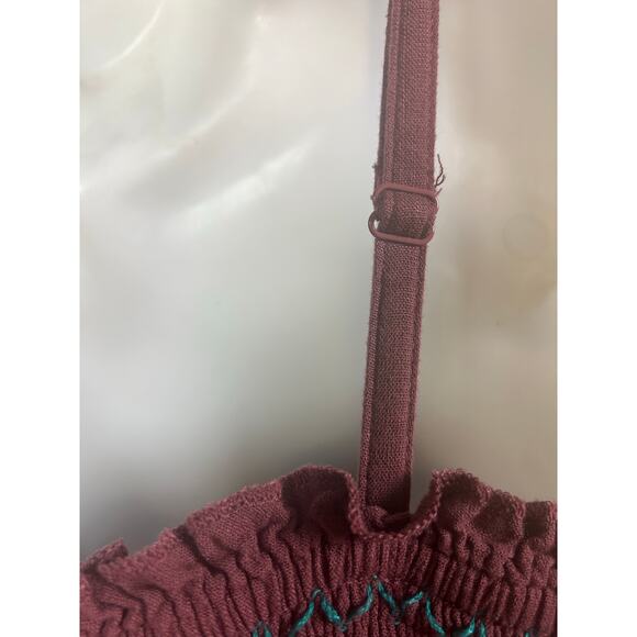 Torrid Smocked Babydoll Tank in Dusty Red size 0 - Picture 6 of 8